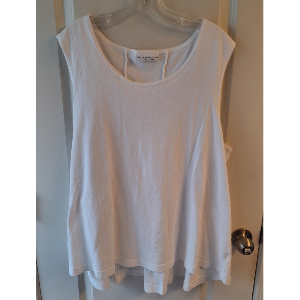 Bryn Walker Women's White Sleeveless Tunic  XL Cotton Minimalist Oversized USA